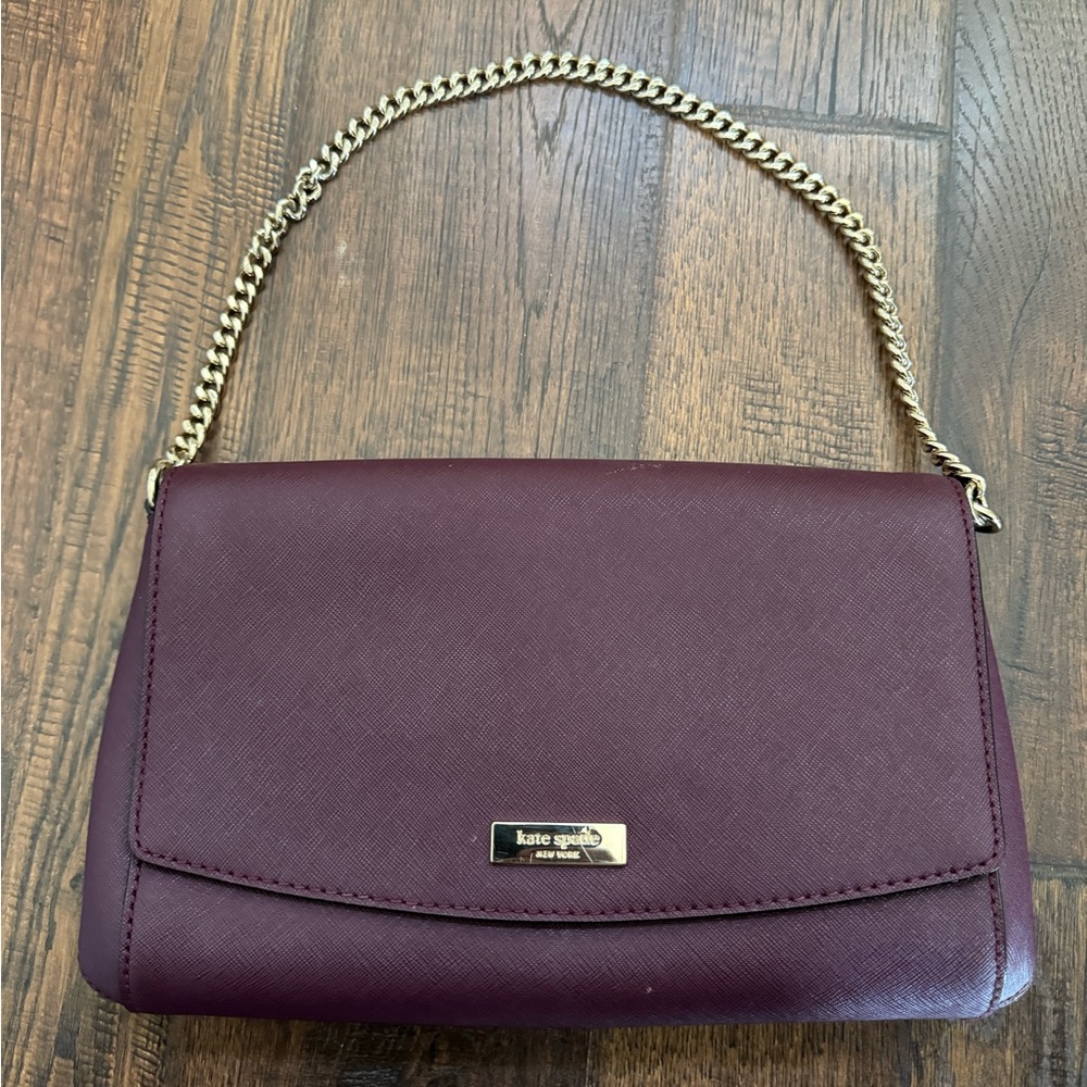 Kate Spade Greer Laurel Way Plum Purple Clutch/Handbag